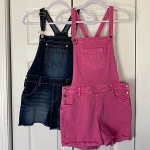 Girls Denim Overalls shorts Set. Jordache and Cat & Jack.